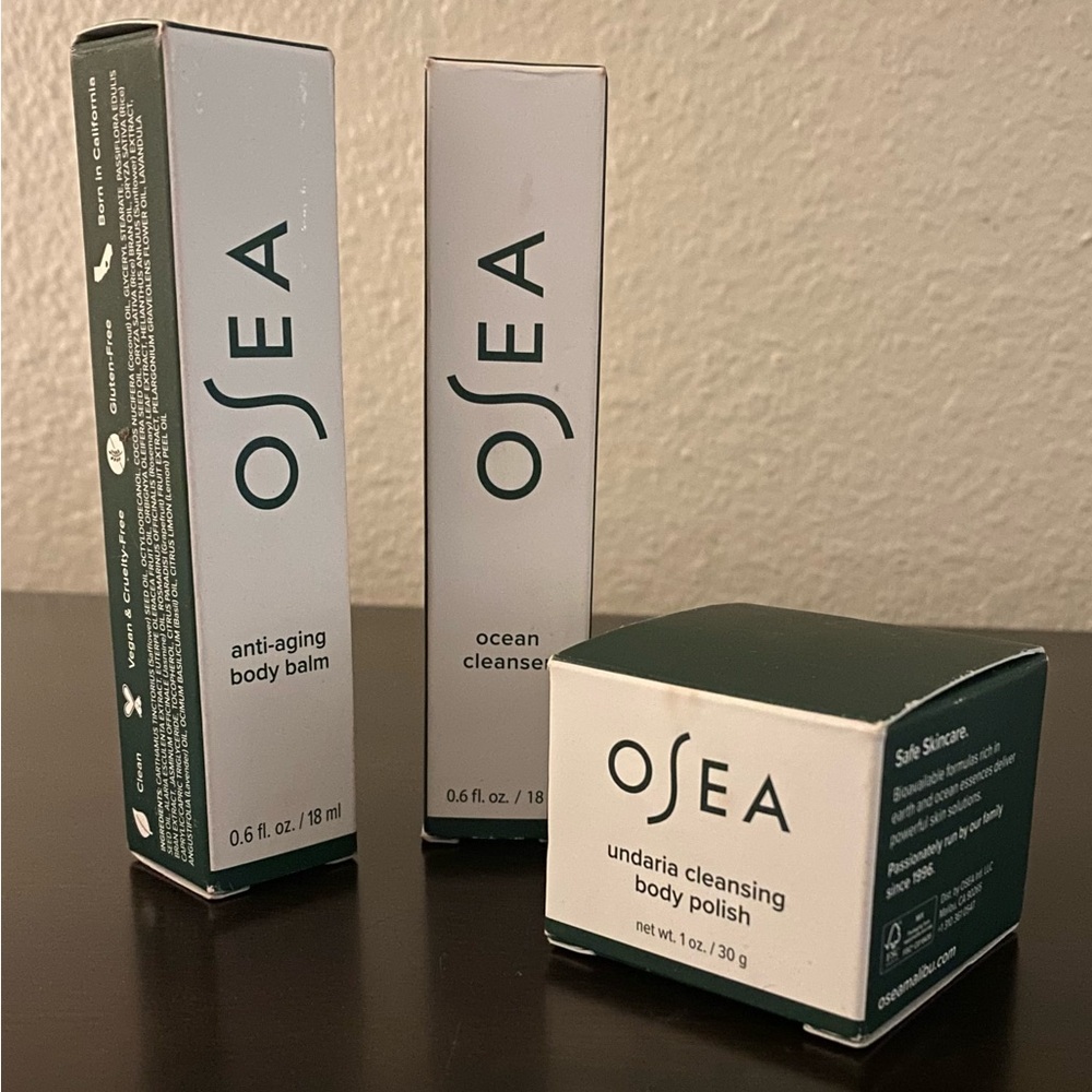 OSEA Skincare Travel Set | Ocean Cleanser Body Balm & Body Polish - Picture 2 of 4